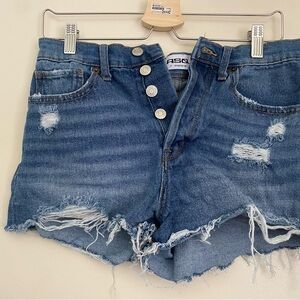 RSQ button up jean shorts vintage high rise size 27